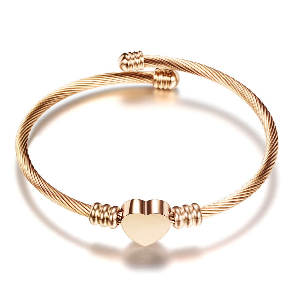 The Heartline — Twisted Cable Cuff Bracelet