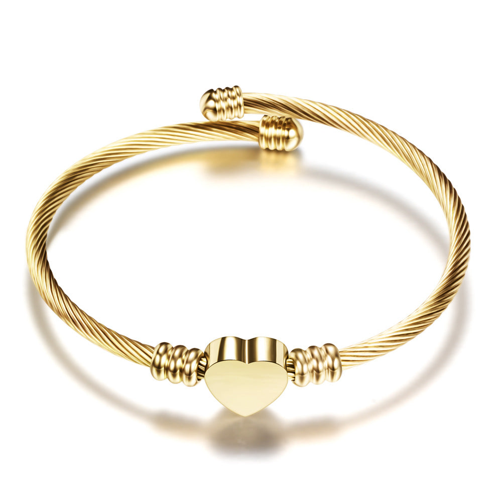 The Heartline — Twisted Cable Cuff Bracelet