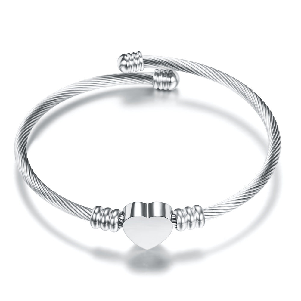 The Heartline — Twisted Cable Cuff Bracelet