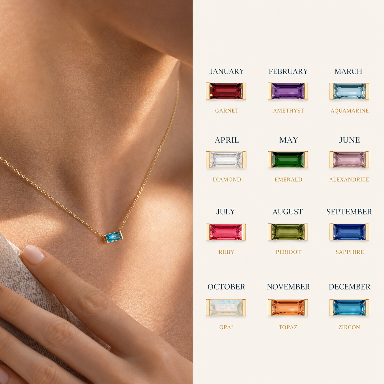 The Birthstone | Crystal Pendant Necklace