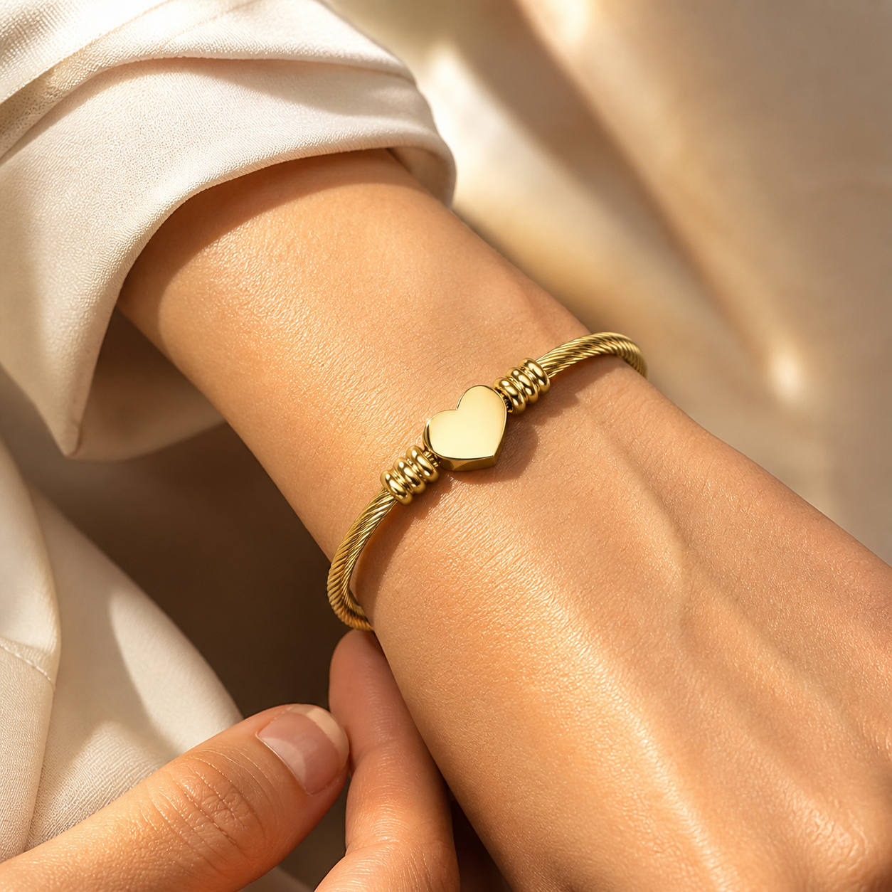 The Heartline — Twisted Cable Cuff Bracelet