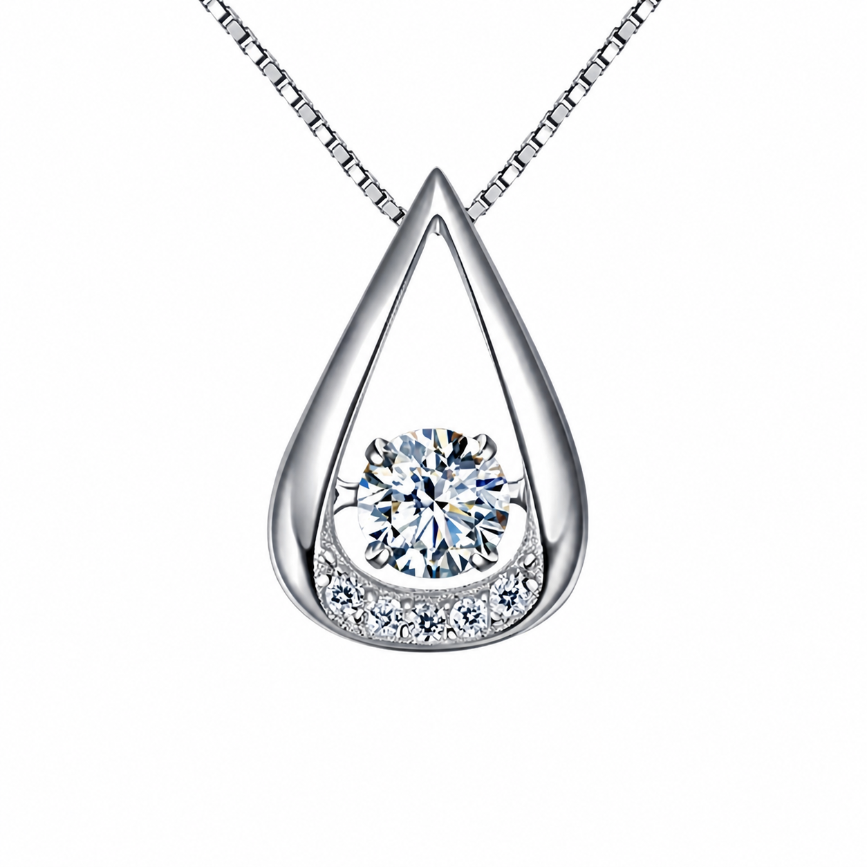 The Teardrop Crystal — Diamond Set Pendant Necklace