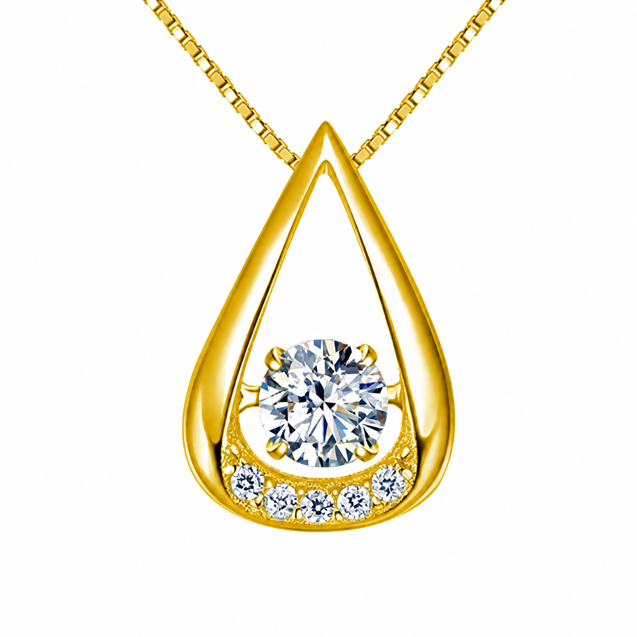 The Teardrop Crystal — Diamond Set Pendant Necklace