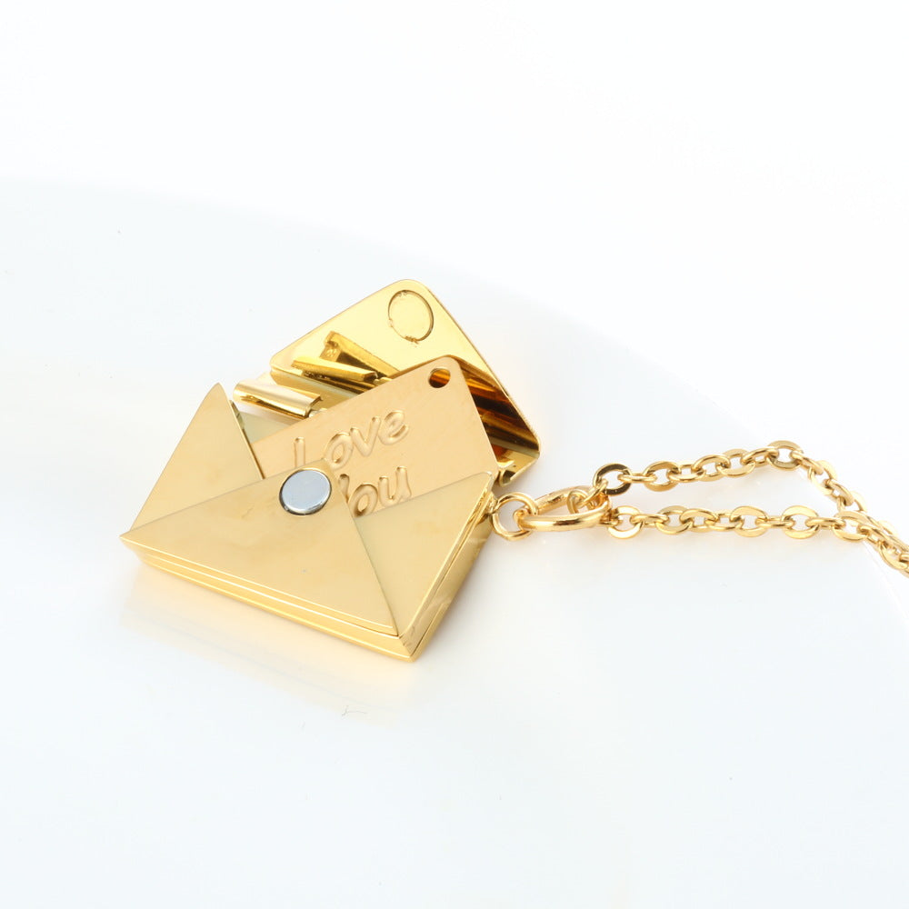 The Love Letter | Secret Message Envelope Necklace